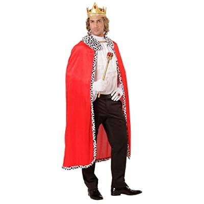 Afbeelding van Widmann 00098 Cape met kroon, 120 cm, voor het verkleden als koning en prins, carnaval themafeesten