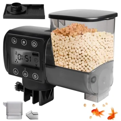 Afbeelding van Automatische voederdispenser voor aquarium, 250 ml, werkt op batterijen, met container, vakantie, schildpadden, goudvissen
