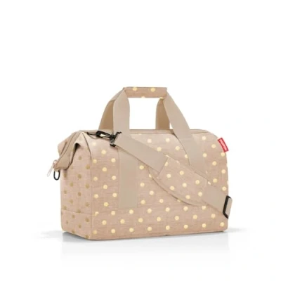 Afbeelding van Reisenthel Allrounder M Reistas Sporttas 18L Metallic Dots Coffee Beige