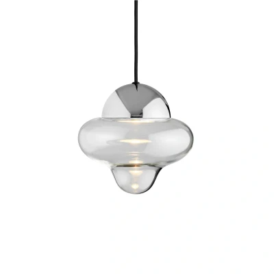 Afbeelding van Nutty LED hanglamp, helder / chroomkleurig, Ø 18,5 cm, glas