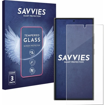 Afbeelding van Savvies Glas Screenprotector voor Samsung Galaxy S24 Ultra Gehard Beschermglas 9H (3 Stuks)