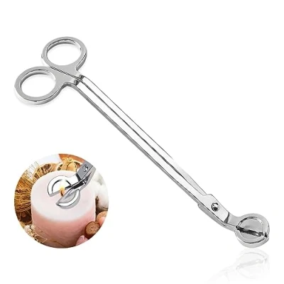 Afbeelding van Kaarslontsnijder van roestvrij staal, lontsnijder, schaar, olielamp, accessoires, zilver