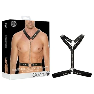 Afbeelding van Shots Ouch! Twisted Bit Leren Harnas black One Size