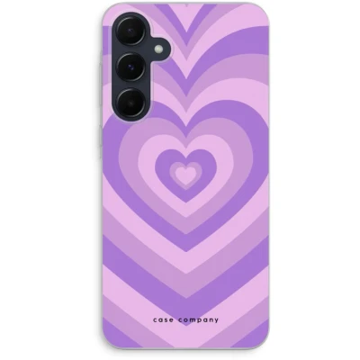 Afbeelding van Case Company® hoesje geschikt voor Samsung Galaxy A55 Hart Paars Soft Cover Telefoonhoesje Bescherming aan alle Kanten en Schermrand