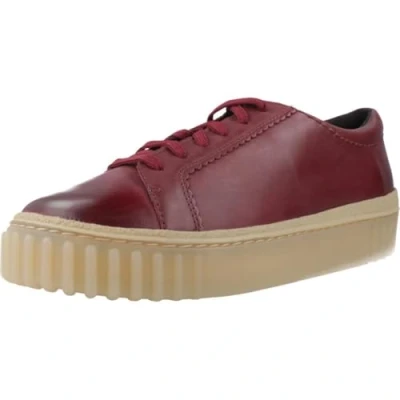 Afbeelding van Clarks Mayhill Walk Sneakers voor dames, Bourgondië rood leer, 41.5 EU