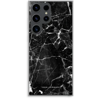 Afbeelding van Case Company® hoesje geschikt voor Samsung Galaxy S23 Ultra Zwart Marmer Soft Cover Telefoonhoesje Bescherming aan alle Kanten en Schermrand
