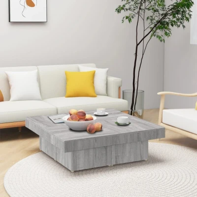 Afbeelding van Salontafel 90x90x28 cm bewerkt hout grijs sonoma eikenkleurig