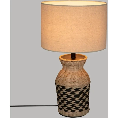 Afbeelding van Atmosphera Tafellamp Mena Hyacint D28x35cm Zwart/Wit/Beige E27