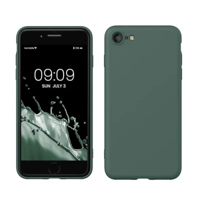 Afbeelding van kwmobile telefoonhoesje geschikt voor Apple iPhone SE (2022) / (2020) 8 7 Hoesje smartphone Back cover in dennengroen