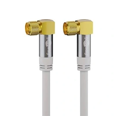 Image de Goobay 70483 câble satellite avec fiche f coudée à 90 pour récepteur dvb s 75 ohms blanc