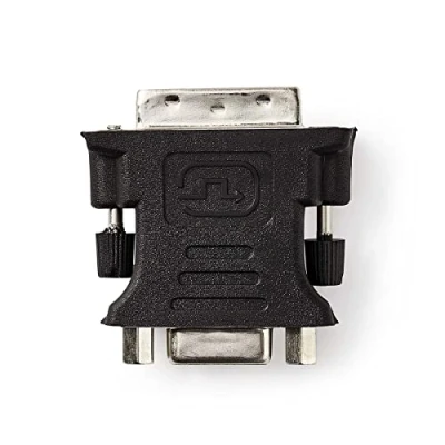 Afbeelding van Nedis DVI Adapter I 24+5 Pin Male VGA Female 15p Vernikkeld Recht PVC Zwart Doos