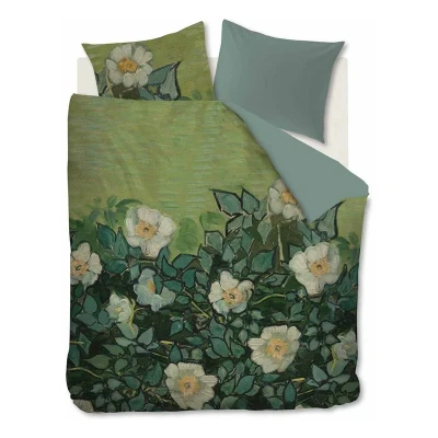 Afbeelding van Beddinghouse x Van Gogh Museum Wild Roses dekbedovertrek Tweepersoons 200x200/220 Groen