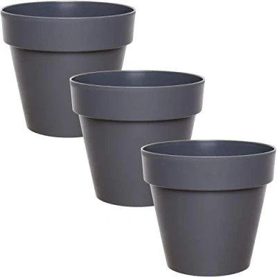 Afbeelding van idea station Bloempot, kunststof, 3 x 14 cm, antraciet, binnenplantenpot
