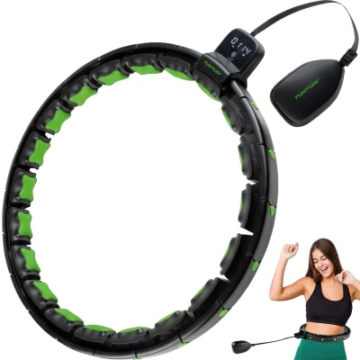 Afbeelding van Tunturi Smart Adjustable Hoelahoep Massage Hoela Hoep Met Gewicht Fitness Hula Hoop 1,3 kg Taille Omtrek Verstelbaar Van 44 tot 106 cm Incl. Display