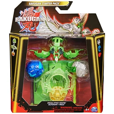 Afbeelding van Bakugan Starter 3 Pack Special Attack Ventri x Octogan Trox spinnende actiefiguren en ruilkaarten