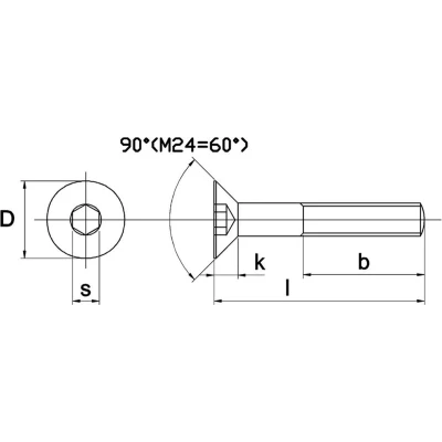 Afbeelding van Metaalschroeven verzinkt DIN 7991 6x70 200 stuks