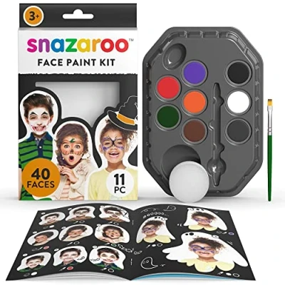 Afbeelding van Snazaroo 1180139 Halloween make upset, 8 kleuren voor gezicht en lichaam op waterbasis met spons, kwast handleiding (mogelijk niet beschikbaar in het Nederlands)