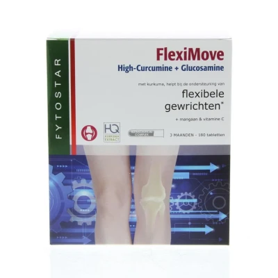 Afbeelding van Fytostar FlexiMove High Curcumine &amp; Glucosamine Tabletten 180TB