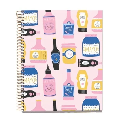 Afbeelding van Miquelrius Notebook A5 (148 x 210 mm), rooster 5 mm, 120 vellen van 70 g/m², kartonnen omslag, 4 gekleurde strepen, koperen spiraal, collectie Foodie Lovers, Kitchen