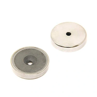 Afbeelding van Ferrite Y30BH potmagneet voor kunst, knutselen, modelbouw, doe het zelf en hobby, 40 mm diameter x 8 dikte 5 C/spoelbak, 15 kg tractie