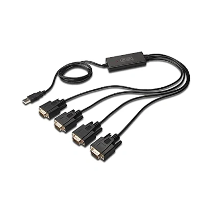 Afbeelding van Digitus USB 1.1, Serieel Aansluitkabel [1x A 2.0 stekker 4x D sub 9 polig] Adapter 1.50 m