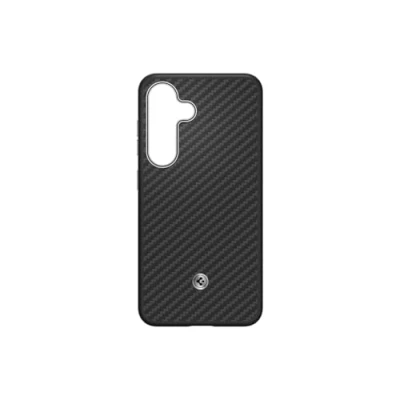 Image de Spigen Enzo GP FPS931PGA Coque de protection pour téléphone portable aimant en aramide fibre aramide, polyuréthanne thermoplastique (TPU), finition carbone, aluminium anodisé argent noir Galaxy S25