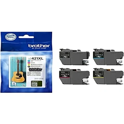 Image de Brother LC421XL Value Pack de 4 XL noir, jaune, cyan, magenta original cartouche d&#039;encre pour DCP J1140DW, J1800DW, MFC J1010DW, J1012DW