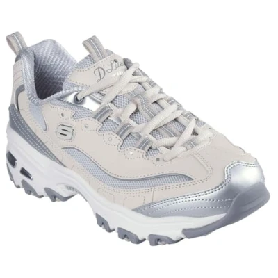 Afbeelding van Skechers D&#039;Lites Chromatic Sneakers voor dames, zilver.