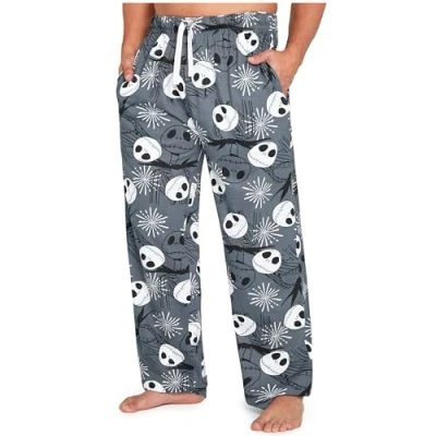 Afbeelding van Disney Pyjamabroek voor heren, pyjamabroek, lang, katoen, S XXXL Mandalorian Jack Skellington cadeau idee, Multi