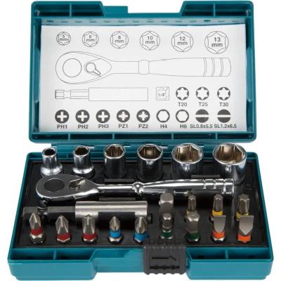 Afbeelding van Makita B 54081 Dopsleutelset 1/4 21 delig