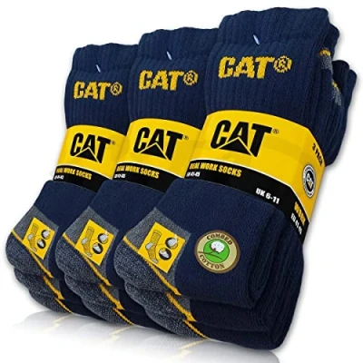 Afbeelding van CAT® Real Work Socks 9 paar werksokken voor dames en heren, maat 35 50, blauw