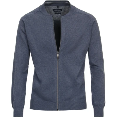Afbeelding van Casa Moda vest heren katoen donkerblauw effen