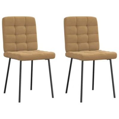 Image de vidaXL Chaises à manger lot de 2 Marron Velours344709