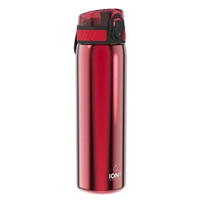 Afbeelding van Ion8 Lekvrije dunne waterfles van roestvrij staal, 600 ml, rood