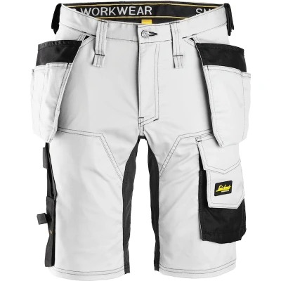 Afbeelding van Allroundwork, Stretch Korte Broek Met Holsterzakken ,Wit Zwart (0904),048