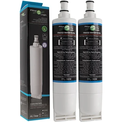 Afbeelding van FilterLogic FFL 190W set van 2 waterfilters compatibel met Bauknecht SBS103, 484000008723 SBS003, 481281719155 / Whirlpool SBS200, 484000008726 SBS002 Clean Ice Water Fill ter