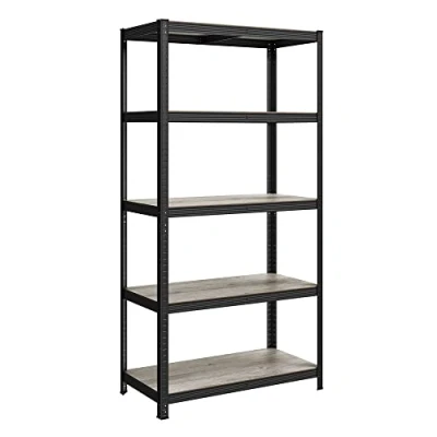 Afbeelding van SONGMICS GLR050B22 Set van 2 opbergplanken op 5 niveaus, 50 x 100 cm, capaciteit 600 kg, verstelbare planken, industriële stijl, voor keuken, woonkamer, zwart