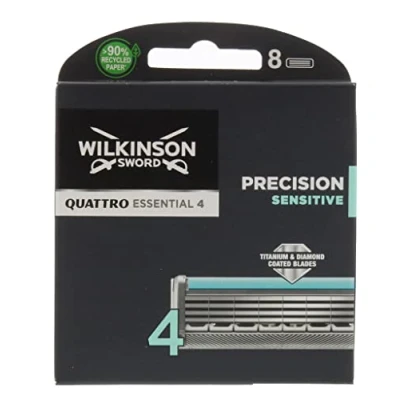 Afbeelding van Wilkinson Sword Quattro Titanium Sensitive Scheermesjes 8 Stuks