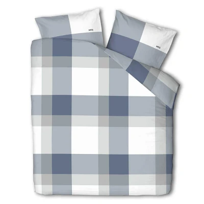 Afbeelding van Flanellen Dekbedovertrek McGregor Blue Check 2 persoons (200x240 cm) Katoen Ruiten Blauw Ga naar