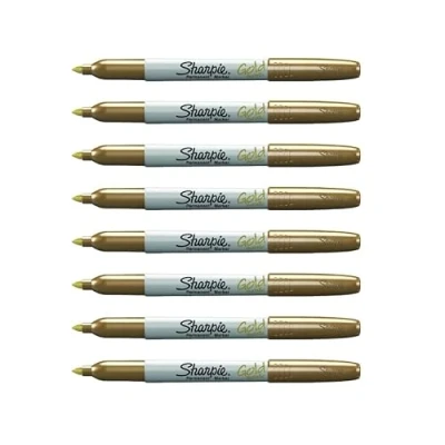 Afbeelding van Sharpie Set van 8 metallic permanente markers met fijne punt, goudkleurig