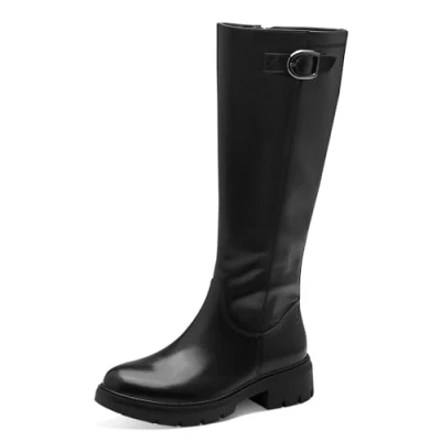 Afbeelding van Tamaris Comfort Dames Long Boot Flat 8 85601 43 Modieuze laarzen voor dames, zwart.