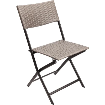 Afbeelding van BRUBAKER Tuinstoel Toscane klapstoel van polyrotan, weerbestendig, robuust, opvouwbare balkonstoel, campingstoel voor tuin, balkon, terras, bruin