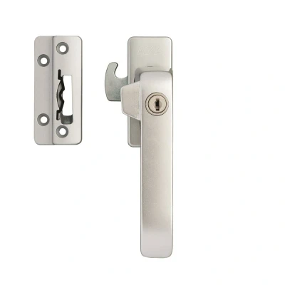 Afbeelding van Axa Raamsluiting F1 met cilinderslot en haakschoot aluminium DIN rechts SKG1 145 x 46 30mm