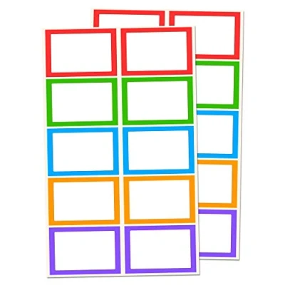 Afbeelding van Zelfklevende etiketten, 75 x 50 mm, 5 kleuren, 250 stuks