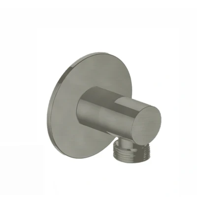 Afbeelding van HotBath Cobber M517 wanduitlaat nikkel Geborsteld