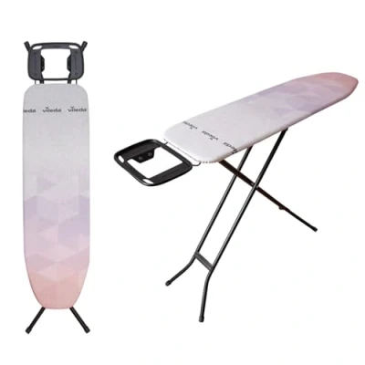 Afbeelding van Vileda Diamond S Kleine strijktafel, in hoogte verstelbaar tot 91 cm, opvouwbaar, langer, compact en licht, 114 x 33 cm
