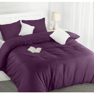 Afbeelding van Utopia Bedding Dekbedovertrek Set Zachte Microvezel 200x200cm met Kussenslopen 50x75cm Beddengoed Paars