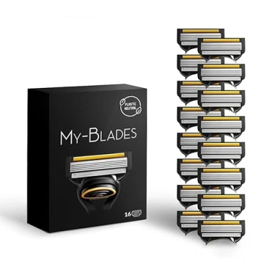 Afbeelding van My Blades 16 stuks scheermesjes met 5 mesjes, reservemesjes compatibel Gillette Fusion