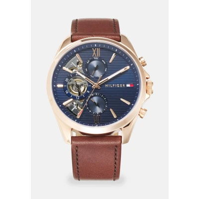 Afbeelding van Tommy Hilfiger Baker Horloge Brown/rose goldcoloured, Heren, Maat: One Size, gold coloured