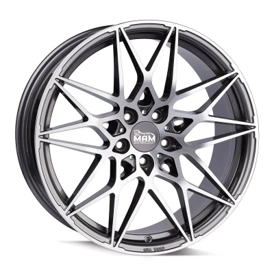 Afbeelding van MAM 5 gat 18duim 112mm lichtmetalen Velg B2 palladium vooraan gepolijst MAMB28018511230PFP